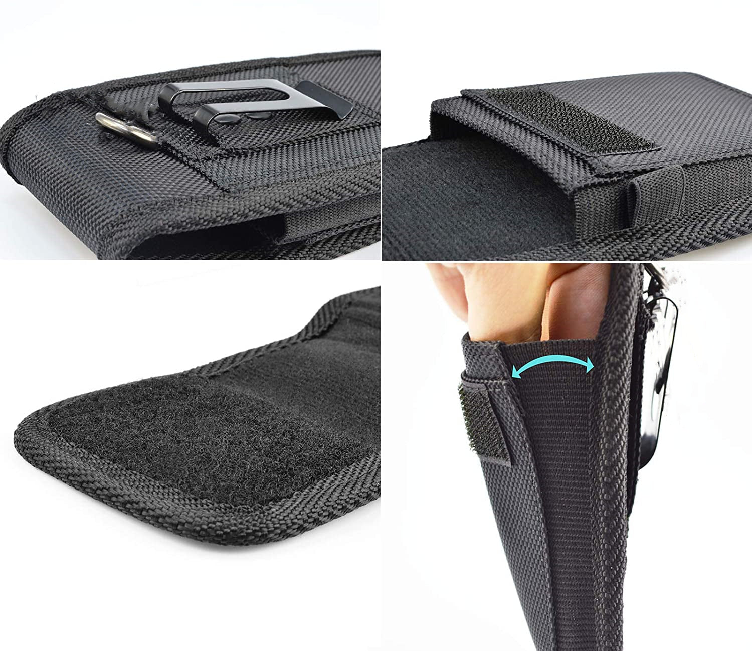 Étui de ceinture en nylon pour téléphone avec clip en métal Étui de ceinture en nylon pour téléphone avec clip en métal